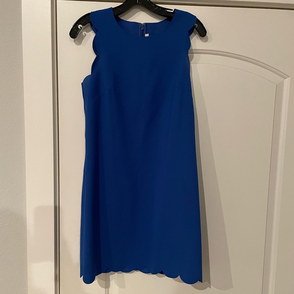 J. Crew Blue Scalloped Dress (Size 6) - Picture 2 of 9